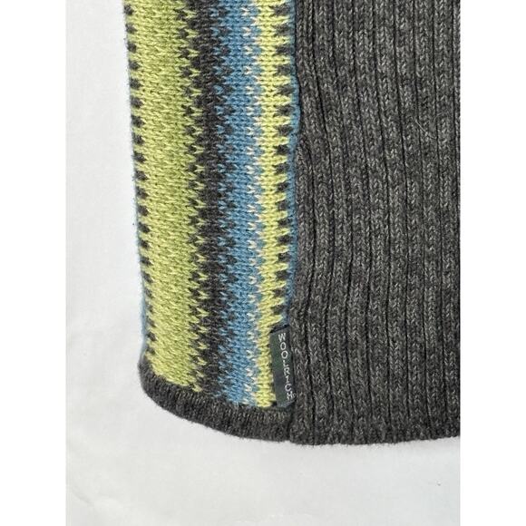 Woolrich Womans Size XL Cotton Blend Knit Zip Front Sweater Vest Gray Blue Green - Picture 8 of 10